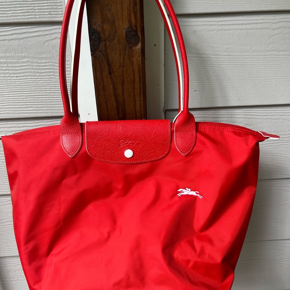 Longchamp Le Pliage Shoulder Red Tote Bag